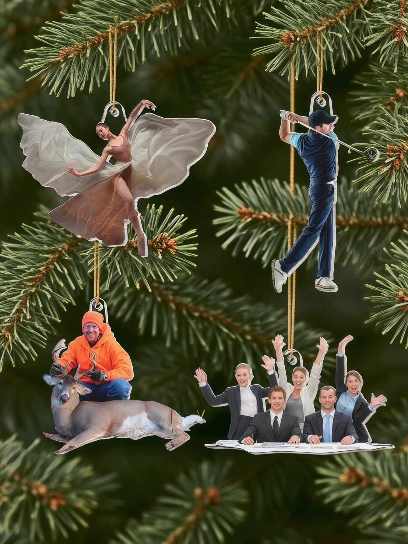 Custom Acrylic Christmas Tree Hanging Decorations